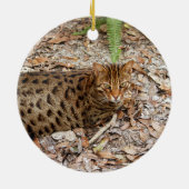 Bengalische Katzen-Weihnachtsverzierung Keramikornament (Hinten)