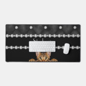 Bengalische Katzendiamanten auf schwarzer Schreibt Schreibtischunterlage (Tastatur & Maus)