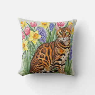 Bengalische Katzendickstoffe, Tulpen, Hyazinthen K Kissen