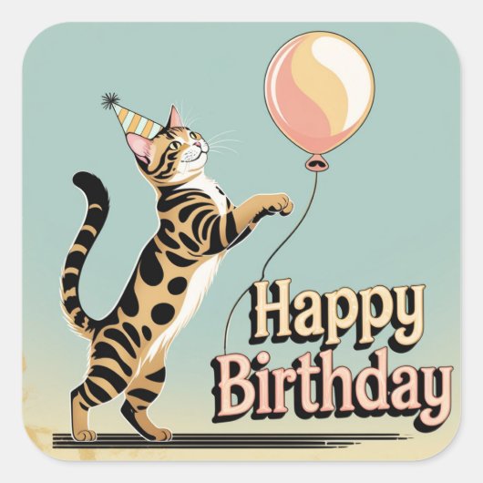 Bengalische Katzenfarbe Quadratischer Aufkleber (Vorderseite)
