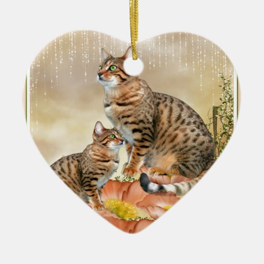 Bengalische Katzengeschenke Keramik Ornament (Vorne)