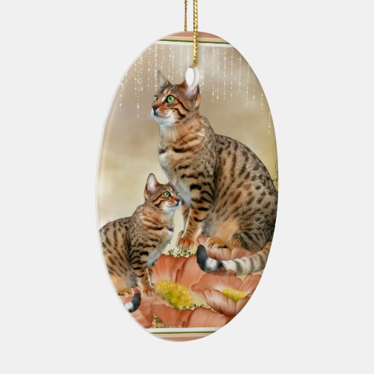 Bengalische Katzengeschenke Keramik Ornament (Rechts)
