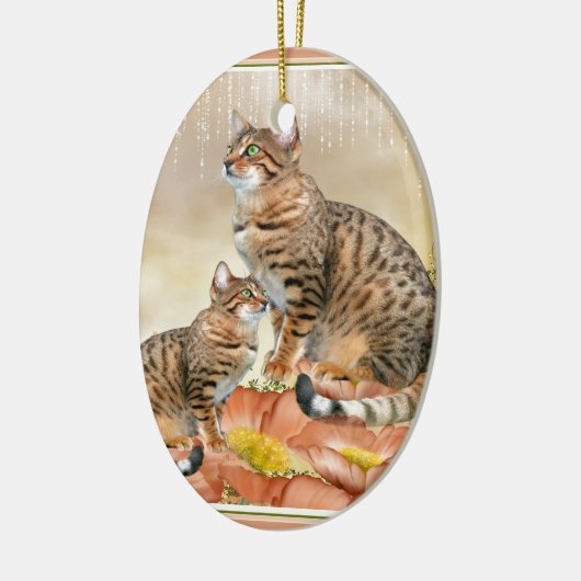 Bengalische Katzengeschenke Keramik Ornament (Links)