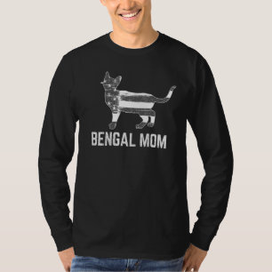 Bengalische KatzenMama Vintag Retro Patriotic Fur T-Shirt