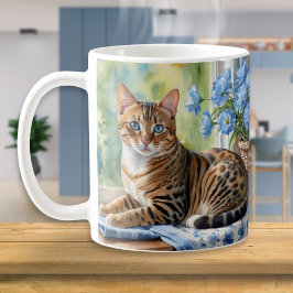 Bengalische Katzenrasse Wasserfarbe Kaffeetasse