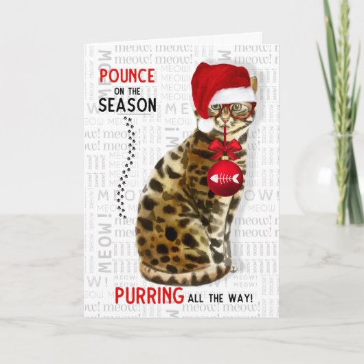 Bengalische Katzenzucht Weihnachten Karte (Vorderseite)
