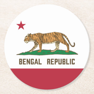 Bengalische Republik Tiger Flagge Bengali Runder Pappuntersetzer