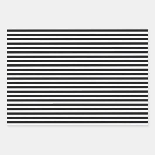 Bengalische Streifen in Schwarz und Weiß Geschenkpapier Set (Vorderseite)