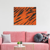 Bengalische Streifen Schwarz Orange Gefärbte Krawa Leinwanddruck (Insitu (Wohnzimmer))