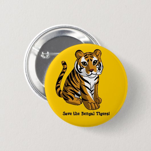Bengalische Tiger Button (Vorne & Hinten)