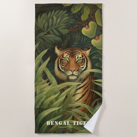 Bengalische Tiger Digitale Kunst Strandtuch (Vorderseite)