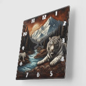 Bengalische Tiger Entspannen bei einem Serengebirg Quadratische Wanduhr (Winkel)