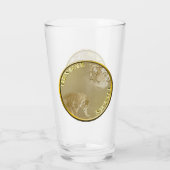 Bengalische Tiger Goldmünze, Glastumbler Glas (Rückseite)