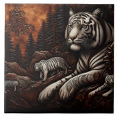 Bengalische Tiger in einem dichten Wald bei Dämmer Fliese (Vorderseite)