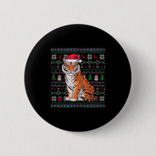 Bengalische Tiger Liebhaber Xmas Weihnachtsmann Button
