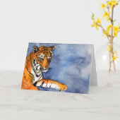 Bengalische Tiger-Malerei Gruß oder Mitteilungskar Karte (Gelbe Blume)