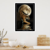 Bengalische Tiger & Moon Art Prints & Poster (Küche)