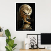 Bengalische Tiger & Moon Art Prints & Poster (Heimbüro)