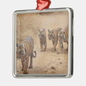 Bengalische Tiger Silbernes Ornament (Links)