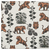 Bengalische Tiger und Dschungelweine Stoff (Muster)