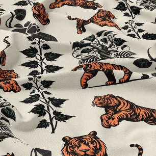 Bengalische Tiger und Dschungelweine Stoff