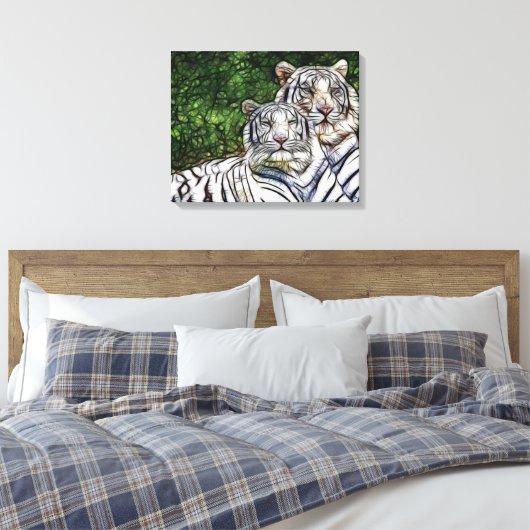 Bengalische Tiger Wrapped Canvas Leinwanddruck (Insitu (Schlafzimmer))