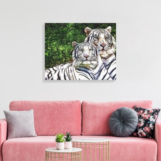Bengalische Tiger Wrapped Canvas Leinwanddruck (Insitu (Wohnzimmer))