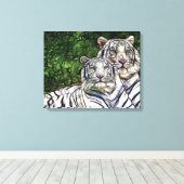 Bengalische Tiger Wrapped Canvas Leinwanddruck (Insitu (Holzboden))