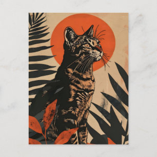 Bengalische Vintage Kunst der Katze Postkarte