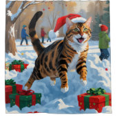Bengalische Weihnachtsfeiertage Schneeszene Duschvorhang (Vorderseite)