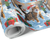 Bengalische Weihnachtsfeiertage Schneeszene Geschenkpapier (Rolleneckpunkt)