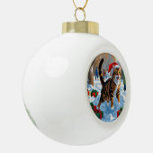 Bengalische Weihnachtsfeiertage Schneeszene Keramik Kugel-Ornament (Links)