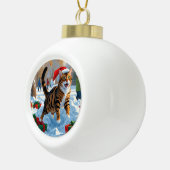Bengalische Weihnachtsfeiertage Schneeszene Keramik Kugel-Ornament (Rechts)