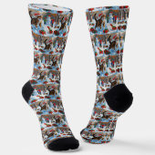 Bengalische Weihnachtsfeiertage Schneeszene Socken (Gewinkelt)
