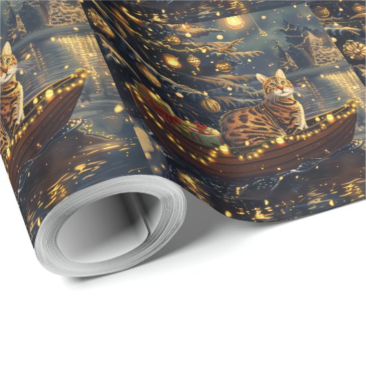 Bengalische Weihnachtsreise Geschenkpapier (Rolleneckpunkt)