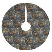 Bengalische Weihnachtsreise Polyester Weihnachtsbaumdecke (Vorderseite)