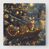 Bengalische Weihnachtsreise Quadratische Wanduhr (Vorderseite)