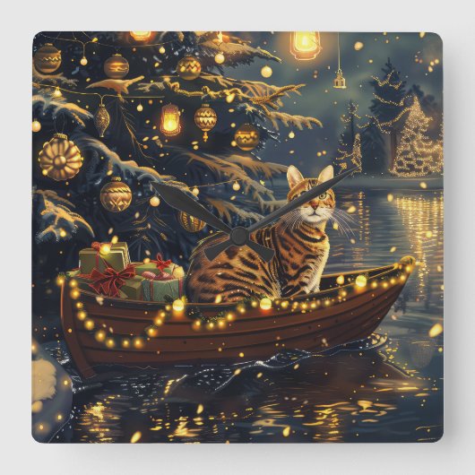 Bengalische Weihnachtsreise Quadratische Wanduhr (Vorderseite)