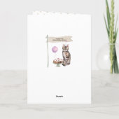 Bengalischer Cat Birthday Party Hat Karte (Rückseite)