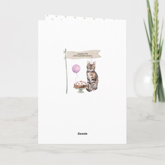Bengalischer Cat Birthday Party Hat Karte (Rückseite)