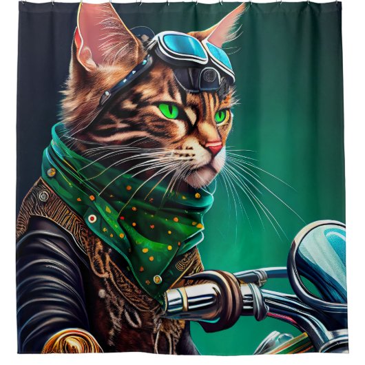 Bengalischer Cat Drike St. Patrick's Day Duschvorhang (Vorderseite)