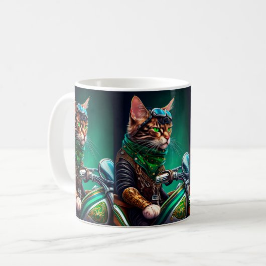 Bengalischer Cat Drike St. Patrick's Day Kaffeetasse (Vorderseite Links)