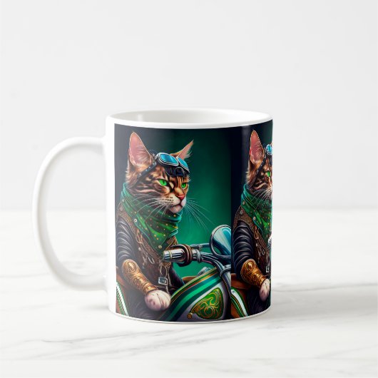Bengalischer Cat Drike St. Patrick's Day Kaffeetasse (Links)