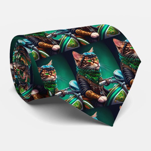 Bengalischer Cat Drike St. Patrick's Day Krawatte (Gerollt)