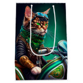 Bengalischer Cat Drike St. Patrick's Day Mittlere Geschenktüte (Rückseite)