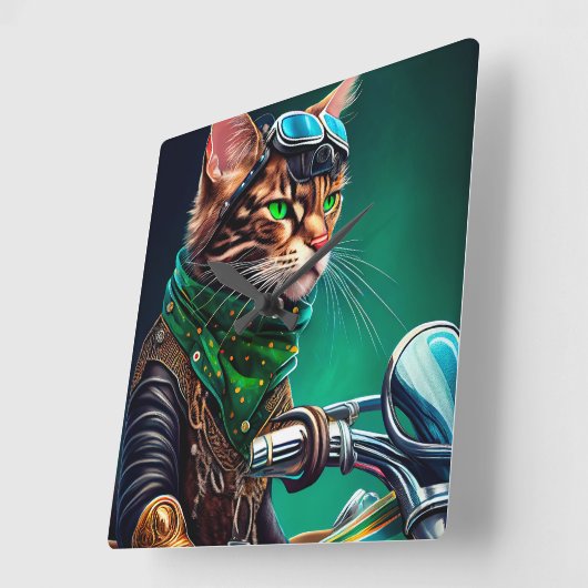 Bengalischer Cat Drike St. Patrick's Day Quadratische Wanduhr (Winkel)