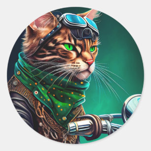 Bengalischer Cat Drike St. Patrick's Day Runder Aufkleber