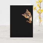 Bengalischer Cat Leopard Cat Lover Karte (Gelbe Blume)