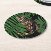 Bengalischer KatzenUntersetzer Runder Pappuntersetzer (Angewinkelt)