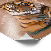 Bengalischer Tiger. Aquarell gezeichnet im Grunge- Fotodruck (Ecke)